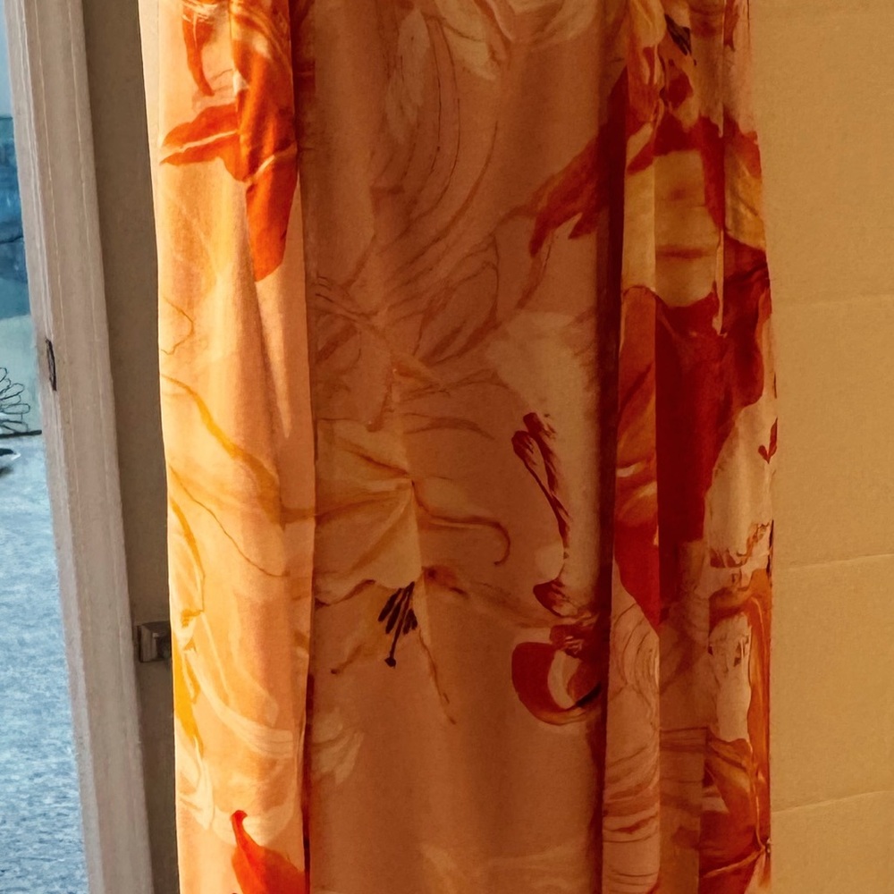 Floral Orange and Cream Summer dress
